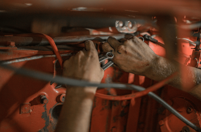 an image of a lift technician at work