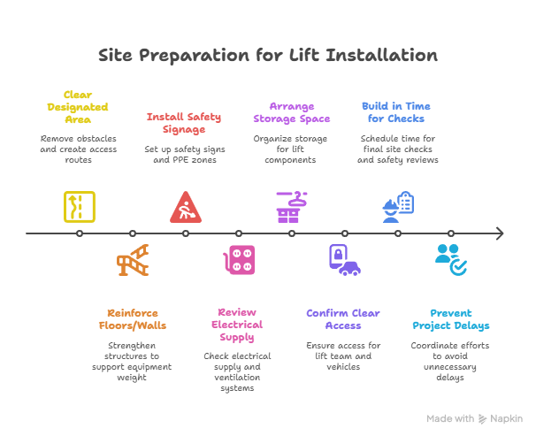 site preparation for lift installation graph
