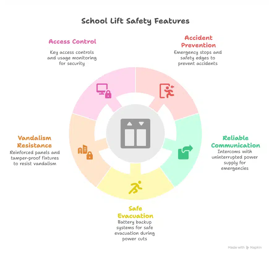 school lift safety features infographic